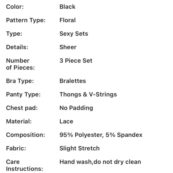 Black Red Lace Transparent Bra Panties Garter Set - Picture 6 of 7